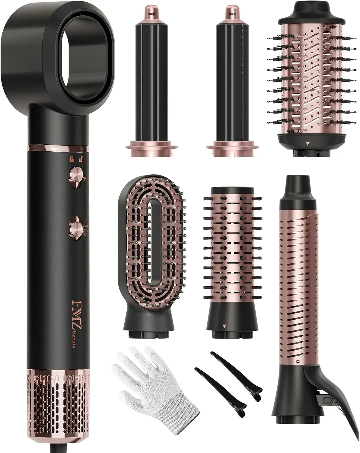 Ionic 7-in-1 Air Wrap Hair Styling Set, Blow Dryer Brush and Curler Included