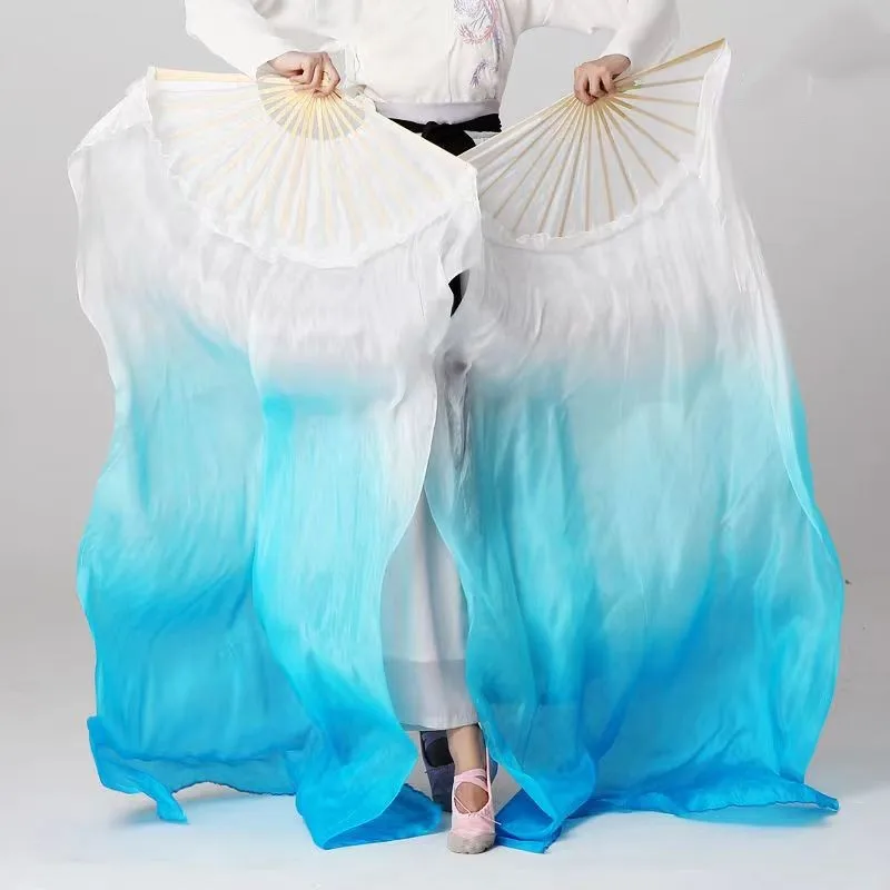 Buikdans Gradiënt Fan Voor Vrouw Imiteren Zijden Sluiers Opvouwbare Fan Danser Praktijk Rekwisieten Stage Performance Party Accessoires