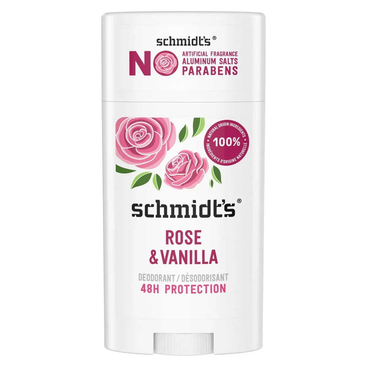 

Rose + Vanilla Aluminum-Free Natural Deodorant Stick - 2.65oz