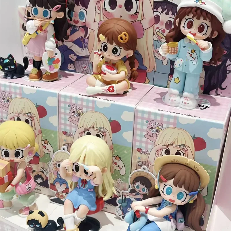 

Milay Girl Lazy Time Series Blind Box Cute Cartoon Plush Girl Doll Surprise Trend Vinyl Blind Box Handmade Desktop Ornament Toy