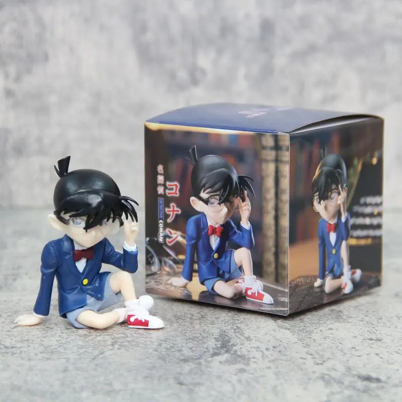 8cm Anime Conan Edogawa Konan Action Figures Sitting Position Model Doll Collection Desk Decoration Statue Ornament Toys Gifts