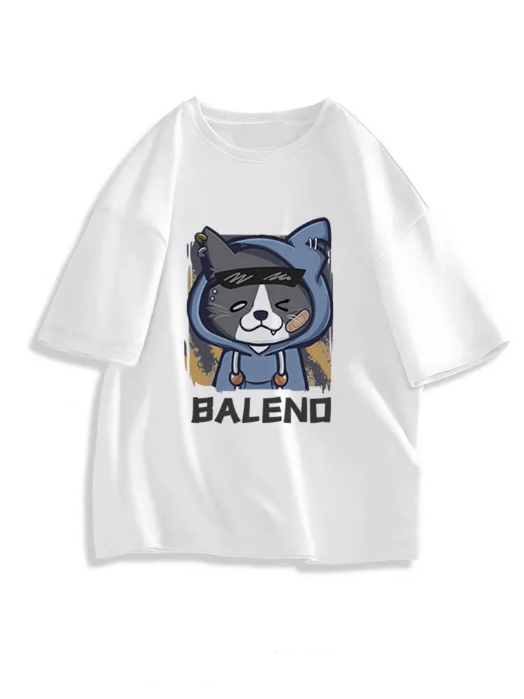 

Short Sleeve T-Shirt Men's Summer Breathable Cartoon Printed T-Shirt Teen Men and Ladies Loose Versatile Cotton Half Sleeve
