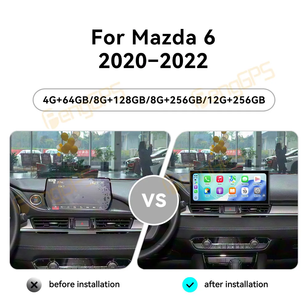 15.8 Inch Android 15 CarPlay Car Radio For Mazda 6 2020-2022 Touch Screen Multimedia Player GPS Navigation Head Unit DSP