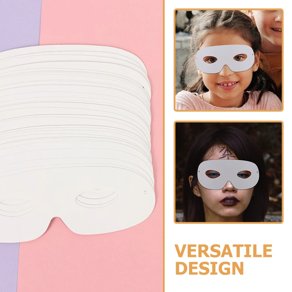 

40Pcs DIY Hand Painted White Masks Blank Eye Masks Unpainted Party Craft Projects
