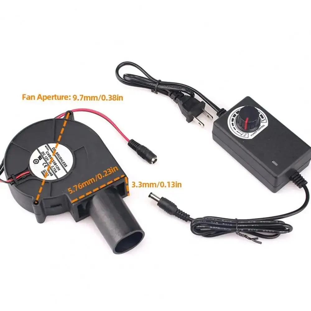 1Pcs New Small Blast Engine BBQ Blower with Variable Speed Controller 7530 Type Air Blower 3700RPM 220V/110V Barbecue Fan