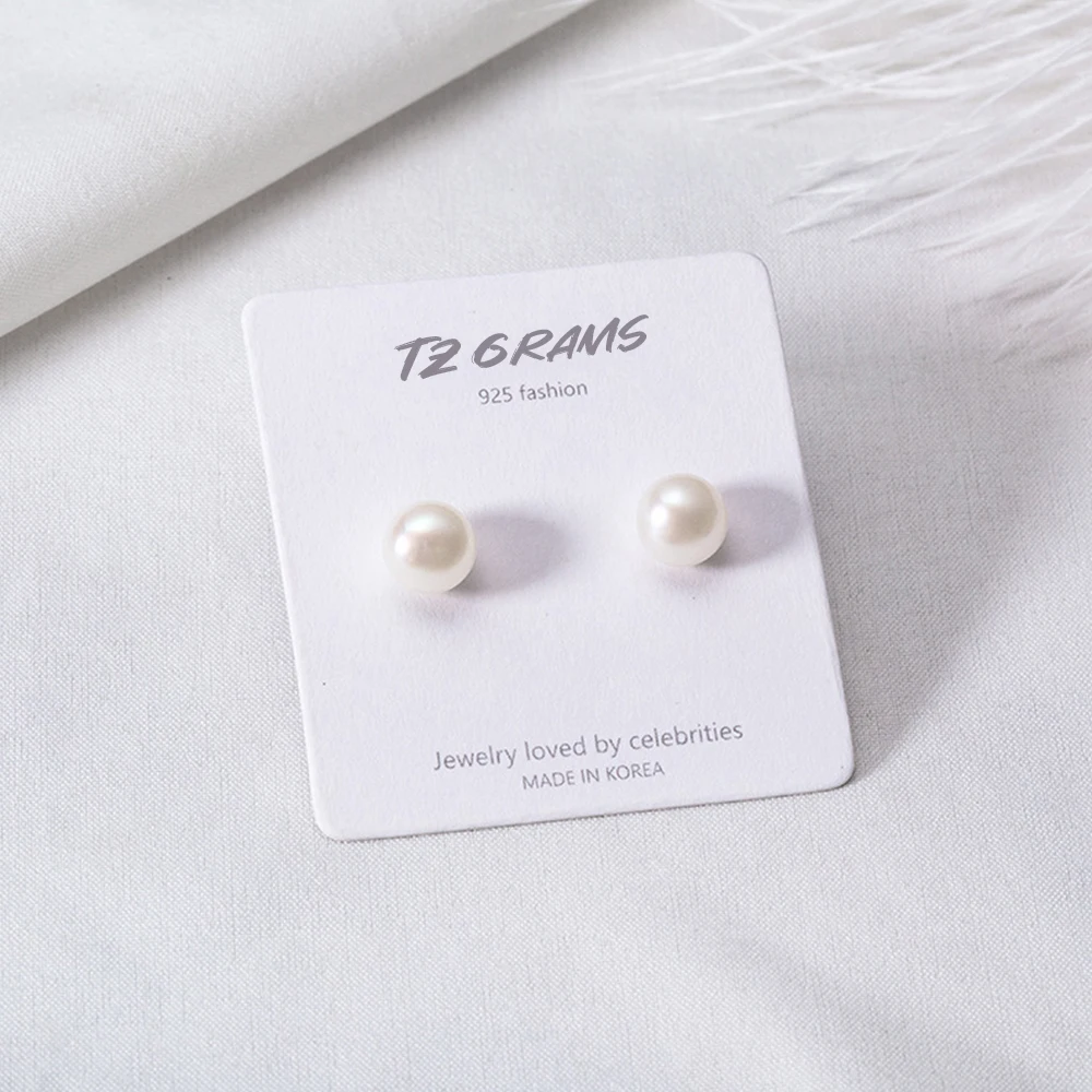 TZgrams Brincos De Prata 925 Brincos De Pérola Natural Minimalista Elegante Anti-alergia Manter A Noiva Da Orelha Jóias Para A Mulher