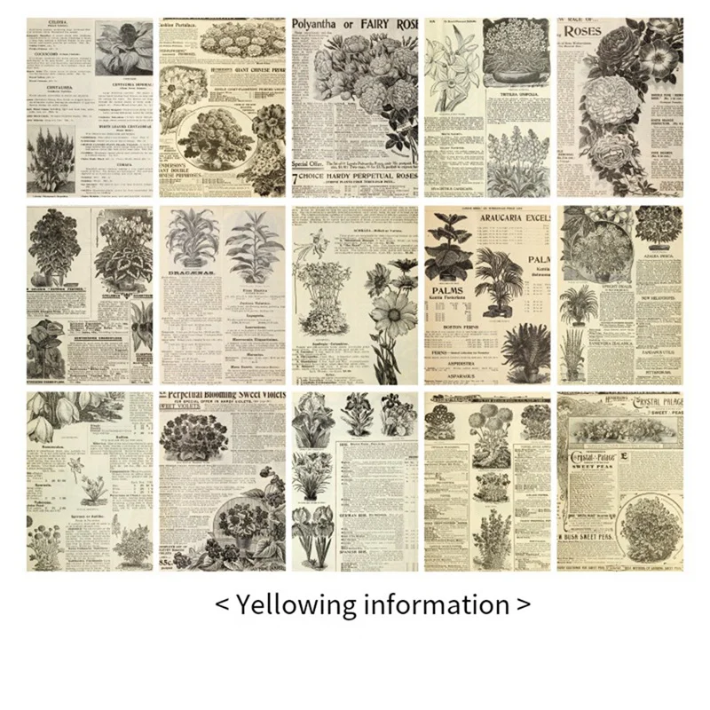 Retro Handbook Material Book DIY Base Material Package Retro Inspiration Series Retro Handbook Decorative Backing Paper