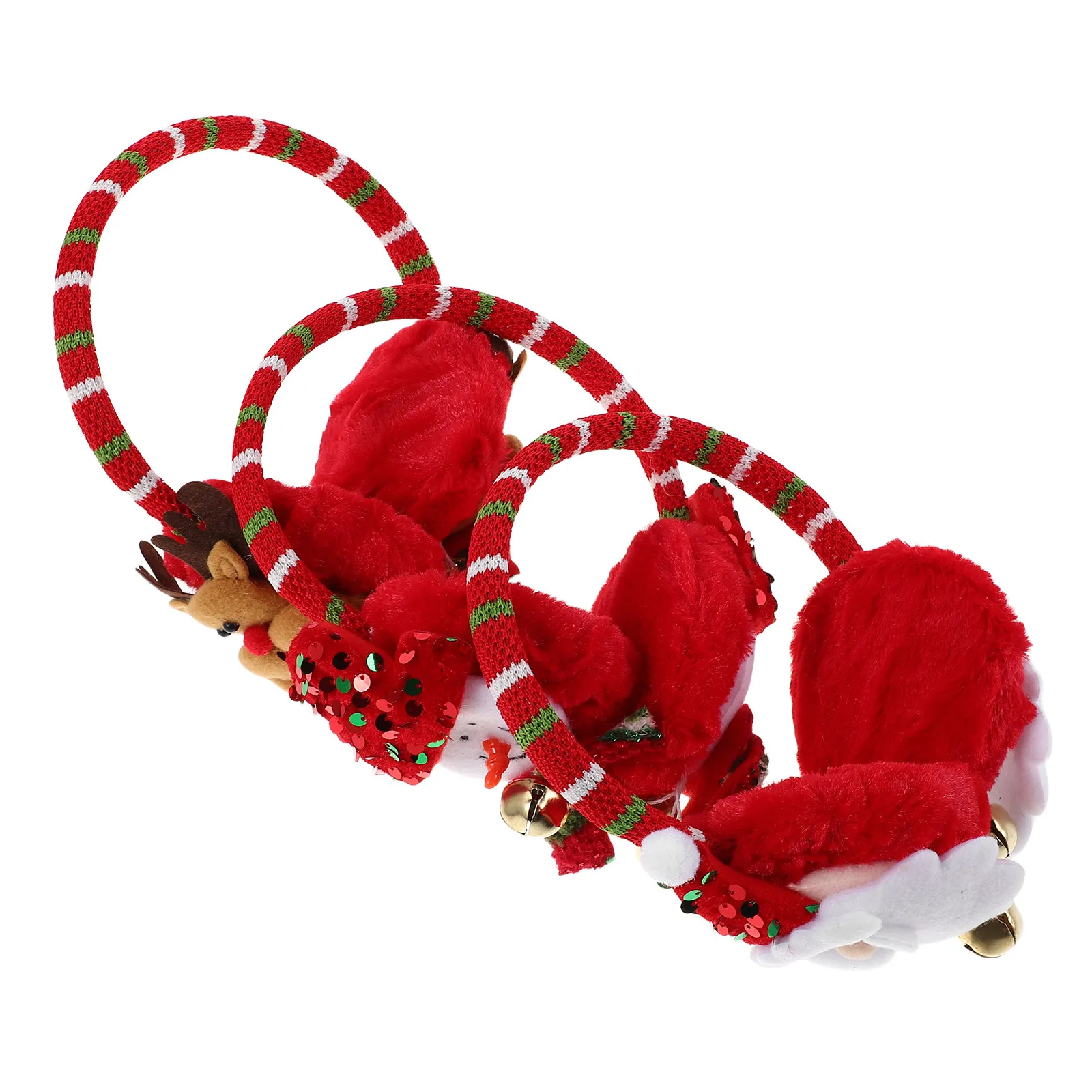 

Набор из 3-х пар рождественских наушников с дизайном Санты, Снеговика и Оленя, теплые зимние накладки на уши, мягкая защита от холода для женщин и мужчин