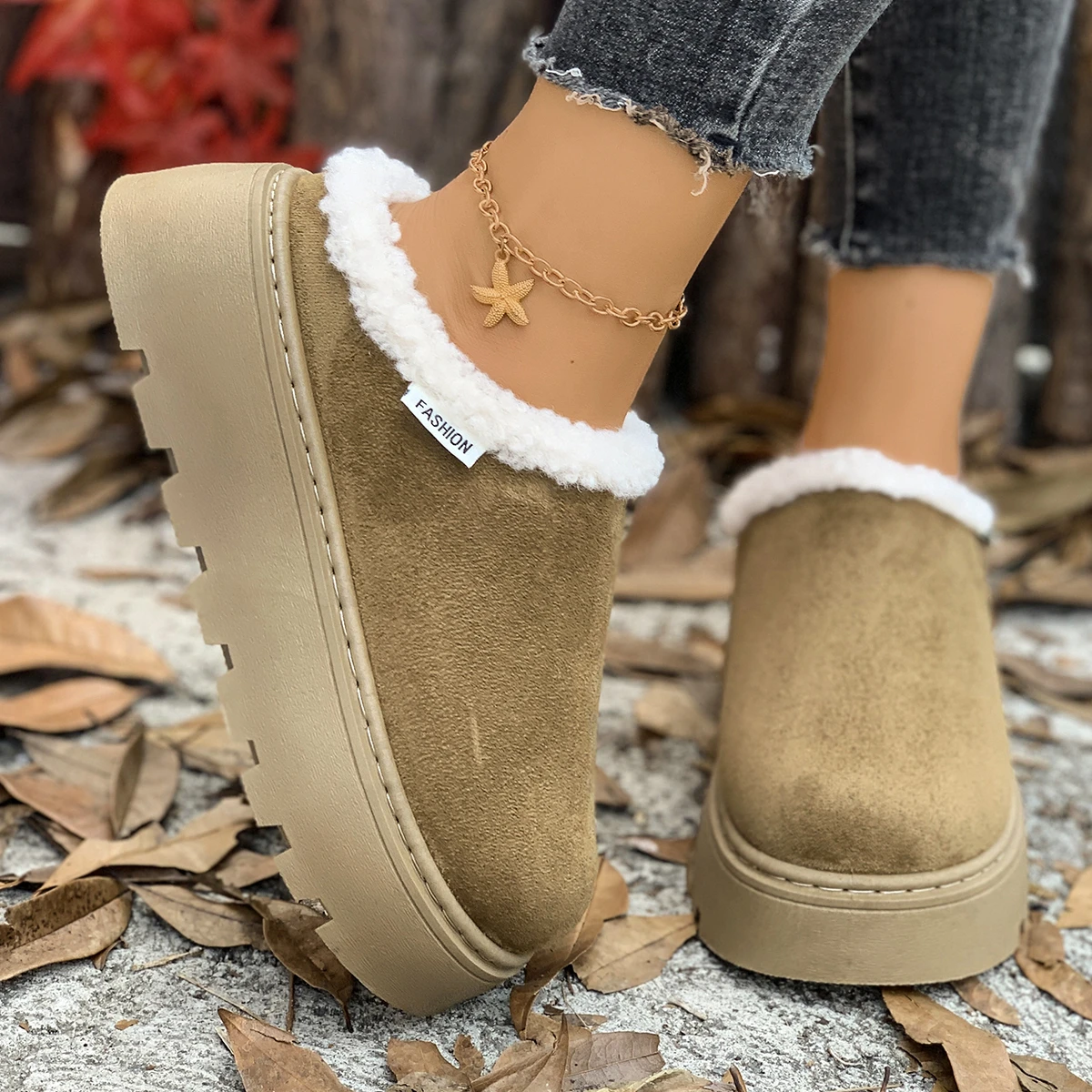 حار بيع في الشتاء مثير أنيقة مع النعال عارضة أفخم للنساء المألوف جديد مريح سميكة سوليد النعال القطن #3