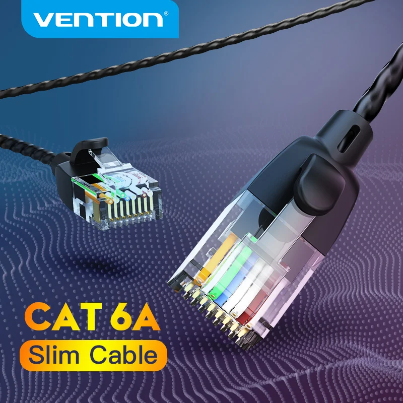 Vention Ethernet Cable Cat 6 A 10Gbps UTP RJ 45 Slim Ethernet Patch Cable Cat6 A Lan Patch Cord for Modem Cable Ethernet RJ45