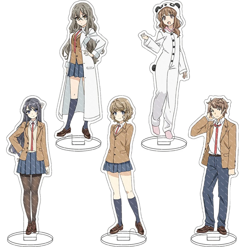 16CM Anime-Figur Rascal Does Not Dream of Bunny Girl Senpai Sakurajima Mai Azusagawa Kaede Cosplay Acryl-Ständer Ornamente Geschenke