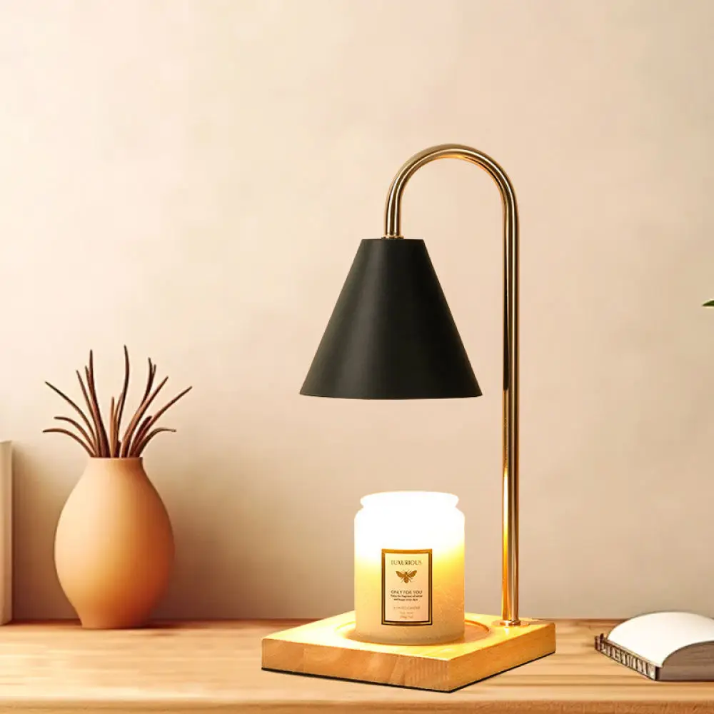 Wood Candle Warmer Lamp Melter Aroma Fragrance Melting Light Bedside Desk Lamp Dimmable Timer Modern Home Decor Lighting