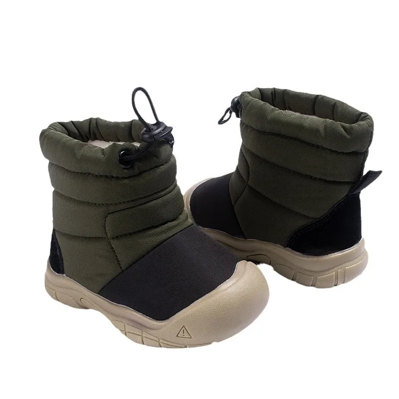 

Новые зимние детские зимние ботинки на флисовой подкладке, теплая повседневная хлопковая обувь с цветными блоками и защитой от столкновений, хлопковая обувь для мальчиков и девочек