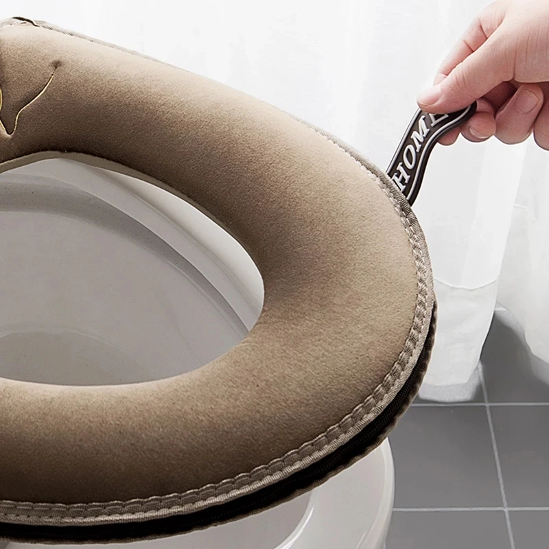 New Toilet Seat Four Seasons Universal Household Cover Winter Cushion Ring Pad Removable Waterproof Zipper Bathroom WC Mat