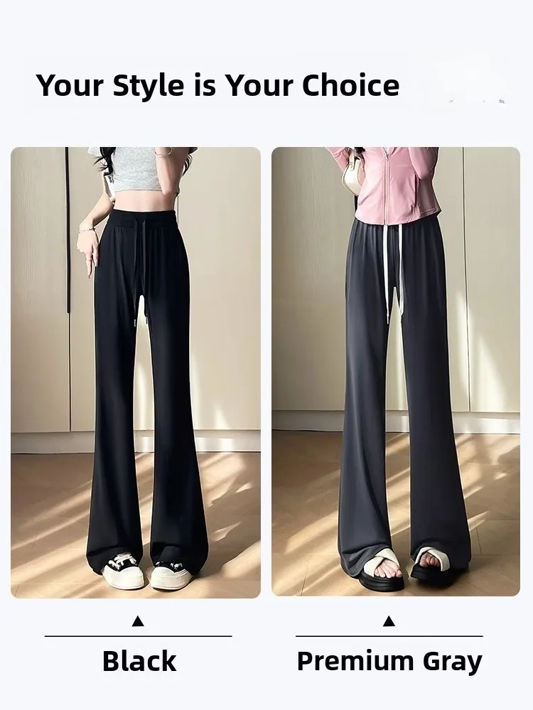 Damskie spodnie Ice Silk Bell Bot, cienkie, sportowe do jogi, szybkoschnące, mikro rozszerzane, chroniące przed słońcem, letnie, codzienne, z wysokim stanem, długie...