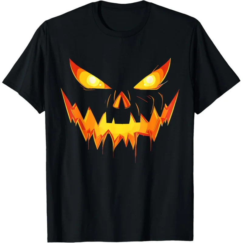 

Scary Pumpkin Jack Lantern Face Halloween Men Boys Kids T-Shirt