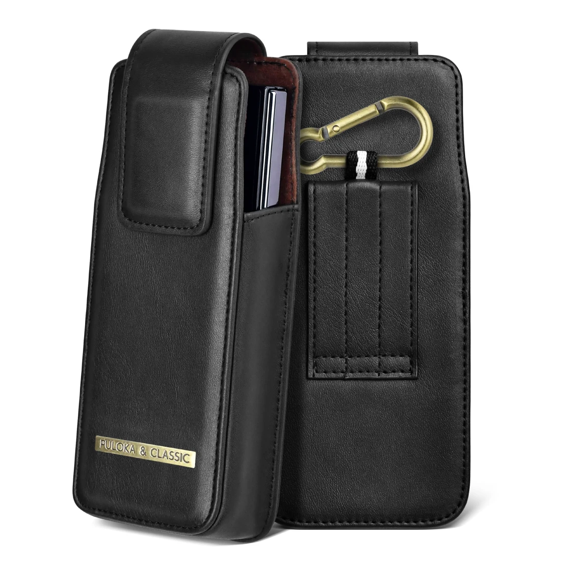 PULOKA Belt Holder Genuine Leather Pouch Bag Cellphone Pocket for for Samsung Galaxy Z Fold6 5/4/3/2