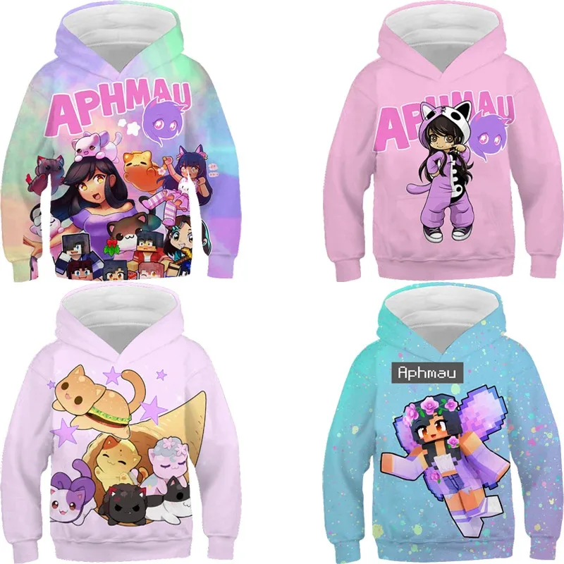 

lHalloween Cosplayl Fashion Aphmau 3D Print Hoodies Boys Girls Cartoon Pullovers Children Anime Hoodie Sweatshirts Casual Hooded