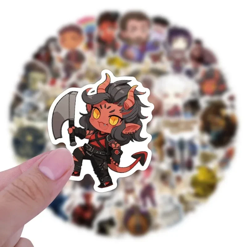 50 pçs jogo baldur's gate 3 bg3 dos desenhos animados graffiti adesivos decalques mala computador portátil guitarra decoração diy crianças clássicos brinquedo