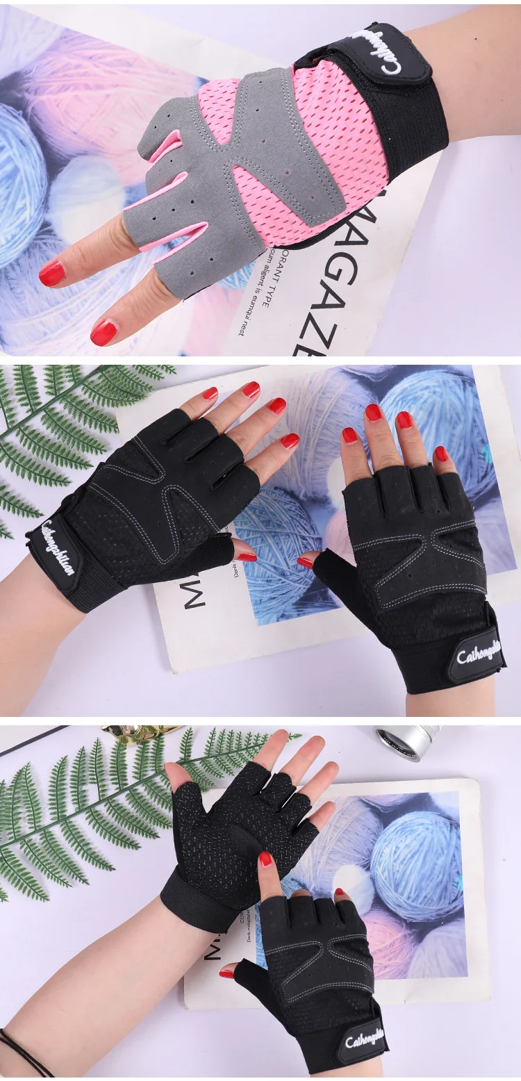 Radfahren Fingerlose Handschuhe für Männer Frauen Motorrad Sommer Fahrrad Fitness Gym Sport Gewichtheben Atmungsaktive Radfahren Handschuhe – Detail 4