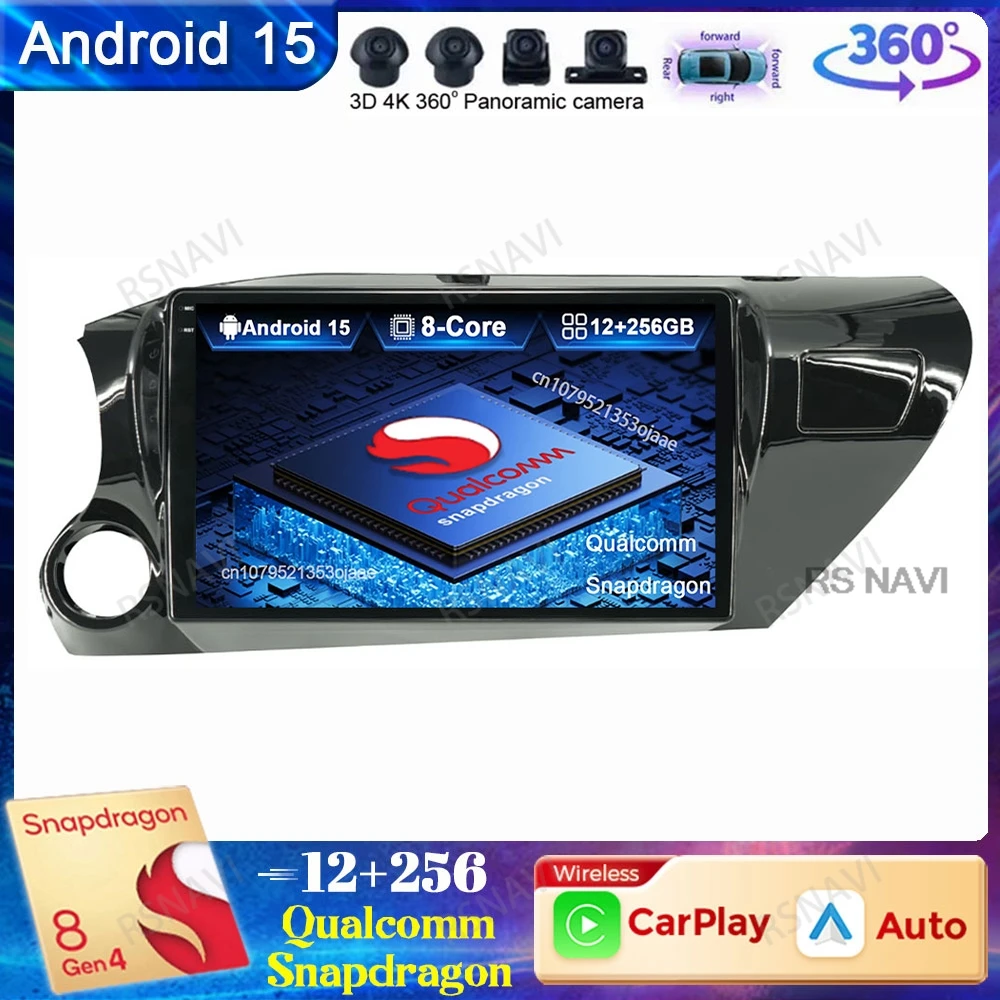 

Android 15 Car Radio For Toyota Hilux Pick Up AN120 2015-2020 Wireless Carplay Auto DSP GPS 4G LTE Qualcomm Multimedia DVD QLED