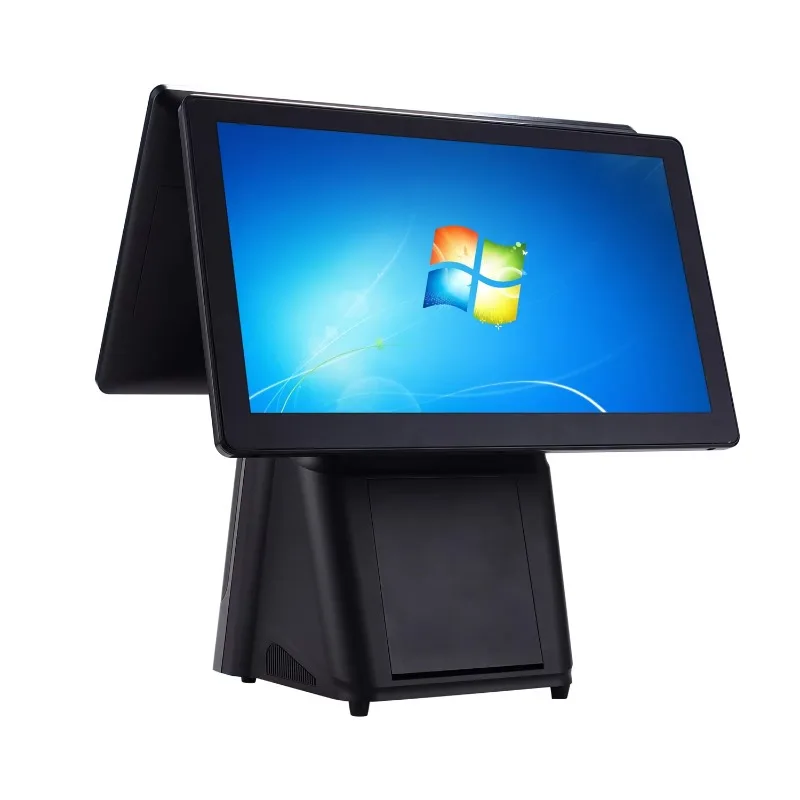 2026 Black Convenient 15.6 Inch Windows Foldable POS System With I5 CPU 8GB/128GB Built-in Printer & Scanner Custom Points Of Sa