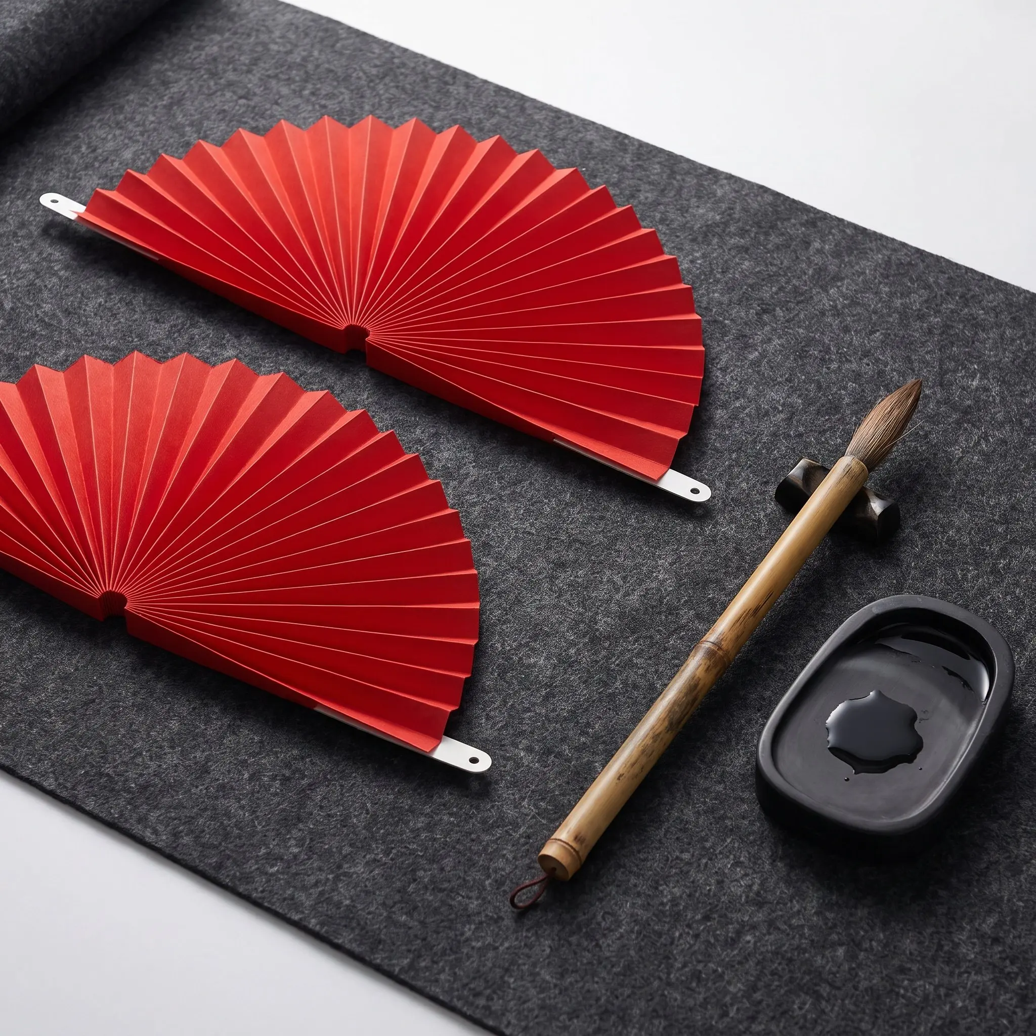 6Pcs Chinese Red Folding Fans Decorative Fan Ornaments Creative Festival Party Folding Fan Prop Gift Ornament Party Decoration