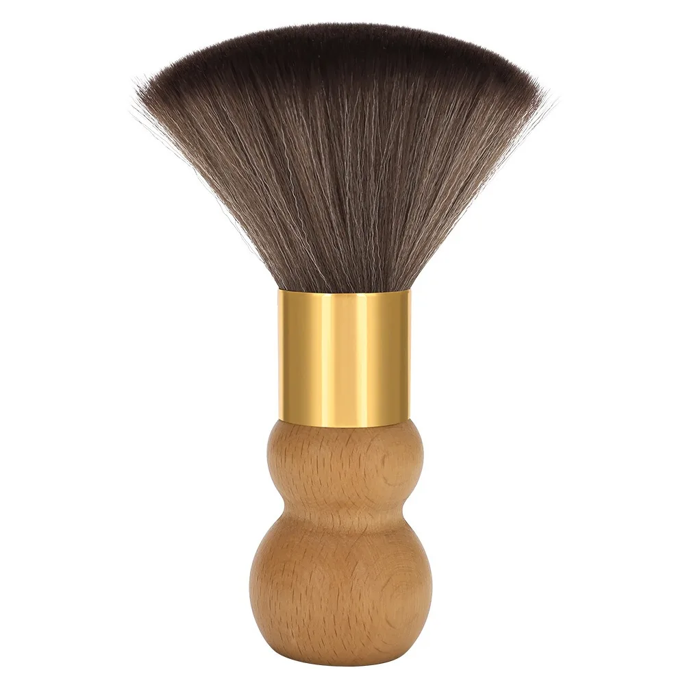 Soft Brush Neck Duster Brush Anti-Static Wooden Handle Hair Cutting Cleaning Brush Professional Special Cleaning