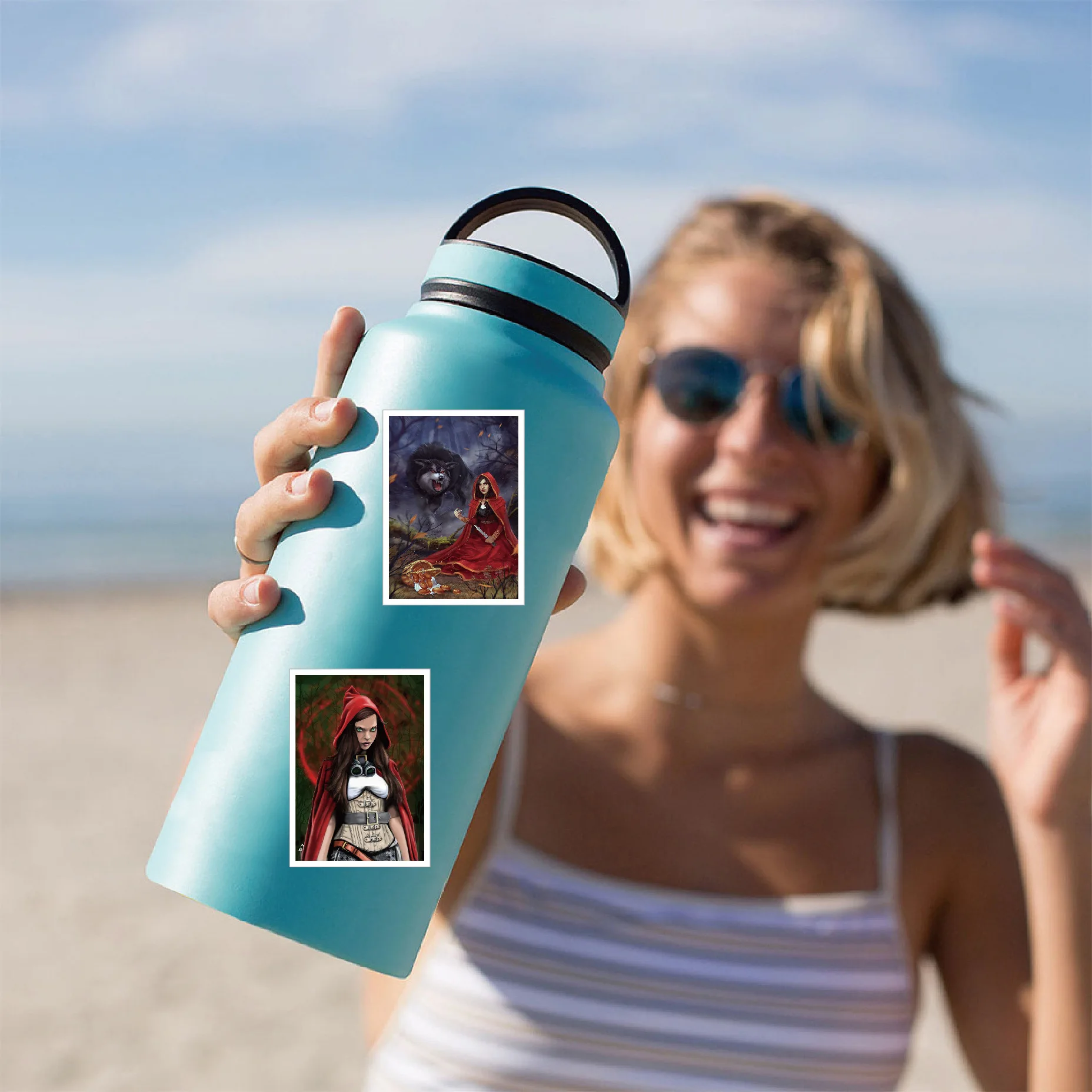 60 STKS Donker Roodkapje Stickers Heks Graffiti Decoratie DIY Notebook Koffer Koelkast Telefoon Skateboard Decals