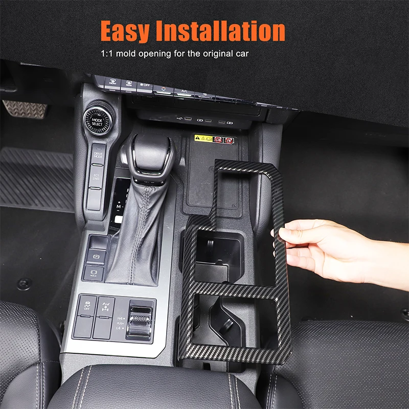 

For Toyota Land Cruiser 250 Prado LC250 2024-25 ABS Carbon Fibre Car Center Console Gear Shift Panel Cover Trim Car Accessories