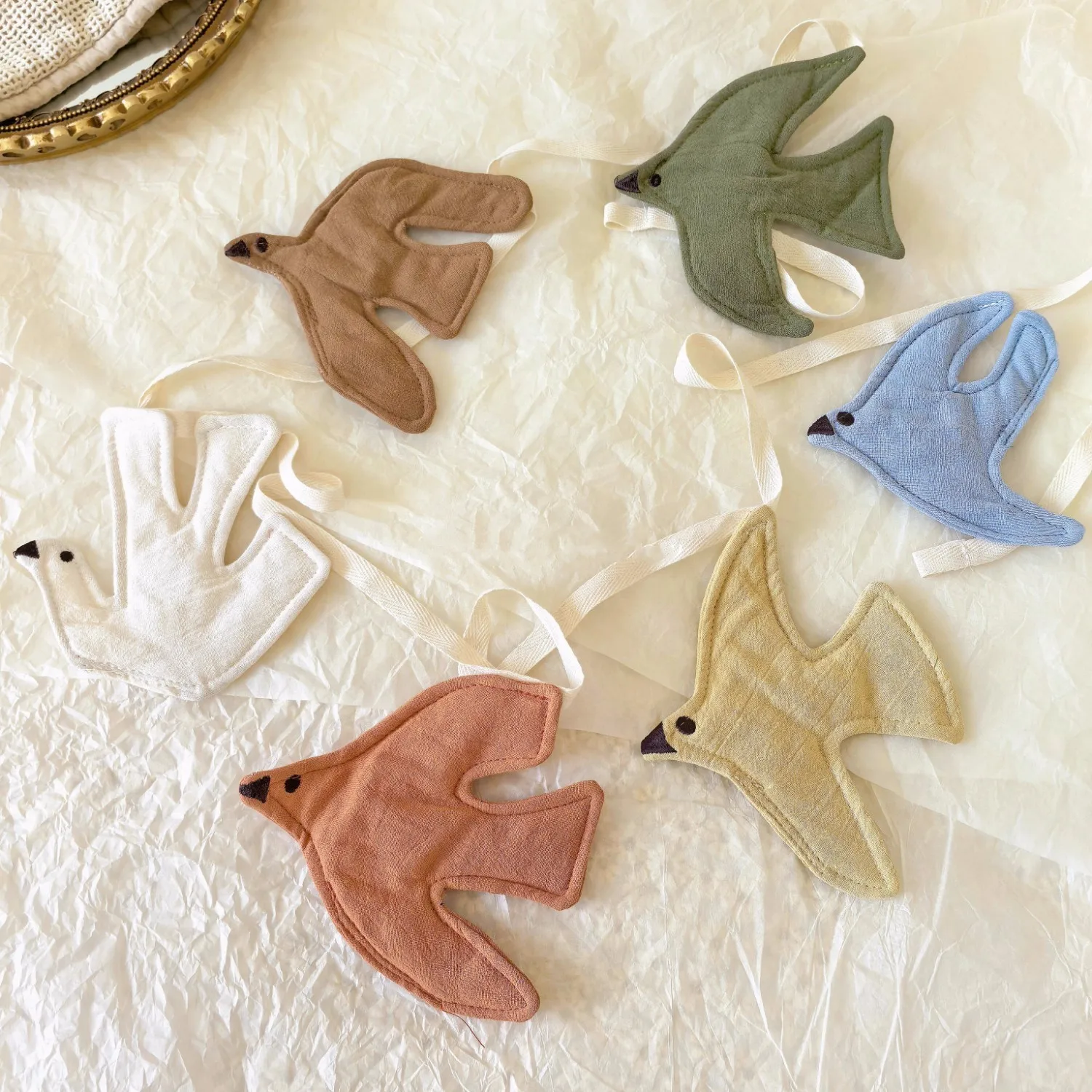 Nordic Ins-Style Fabric Home Decor Bird Hanging Ornaments, Cute Colorful Bird Flag Wall Hangings, Background Wall Decoration