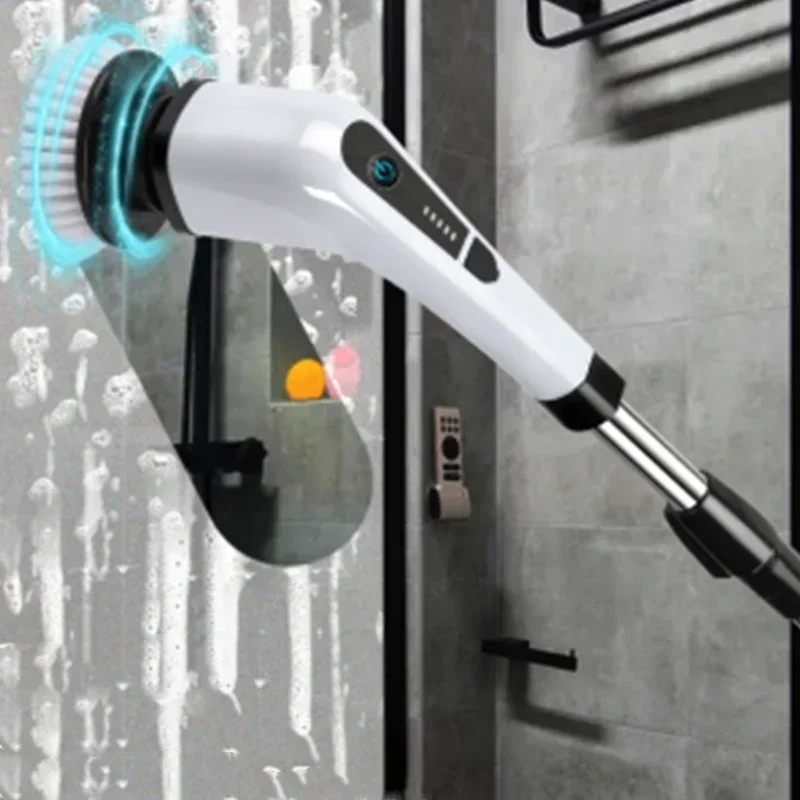 

Desktop 220v Wireless Electric Cleaning Brush Multi-function Long Handle Bathroom Brush Floor Tile Toilet Brush Dishwashing Pot