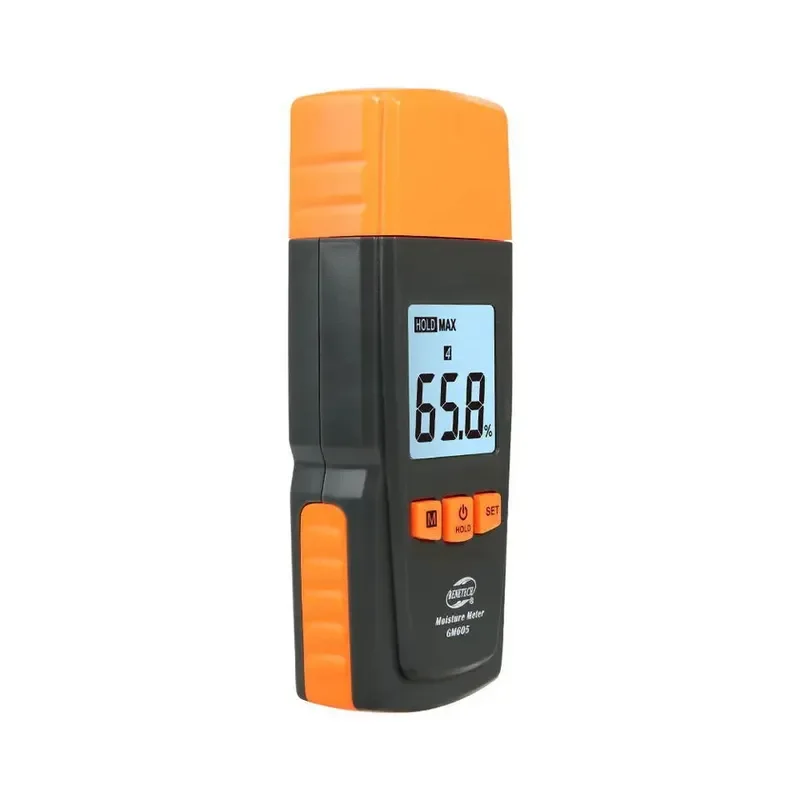 Wood Moisture Meter Digital Humidity Detector for Carpentry Flooring Inspection Portable Pin Type Hygrometer GM605 Home
