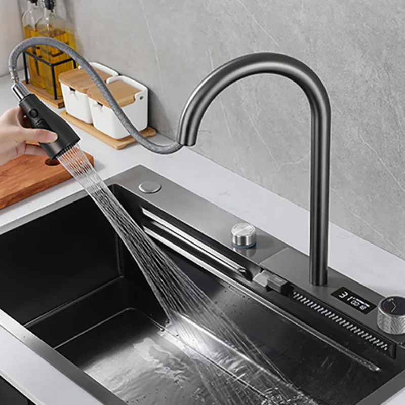 High-grade Kitchen Sinks Stainless Steel Pull-out Faucet Kitchen Sinks Durable Home Improvement Fregaderos De Cocina ZY40SC