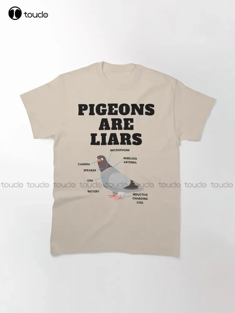 Pigeons Are Liars Pigeons Aren'T Real Classic T-Shirt Green T Shirt Custom Aldult Teen Unisex Digital Printing Tee Shirts