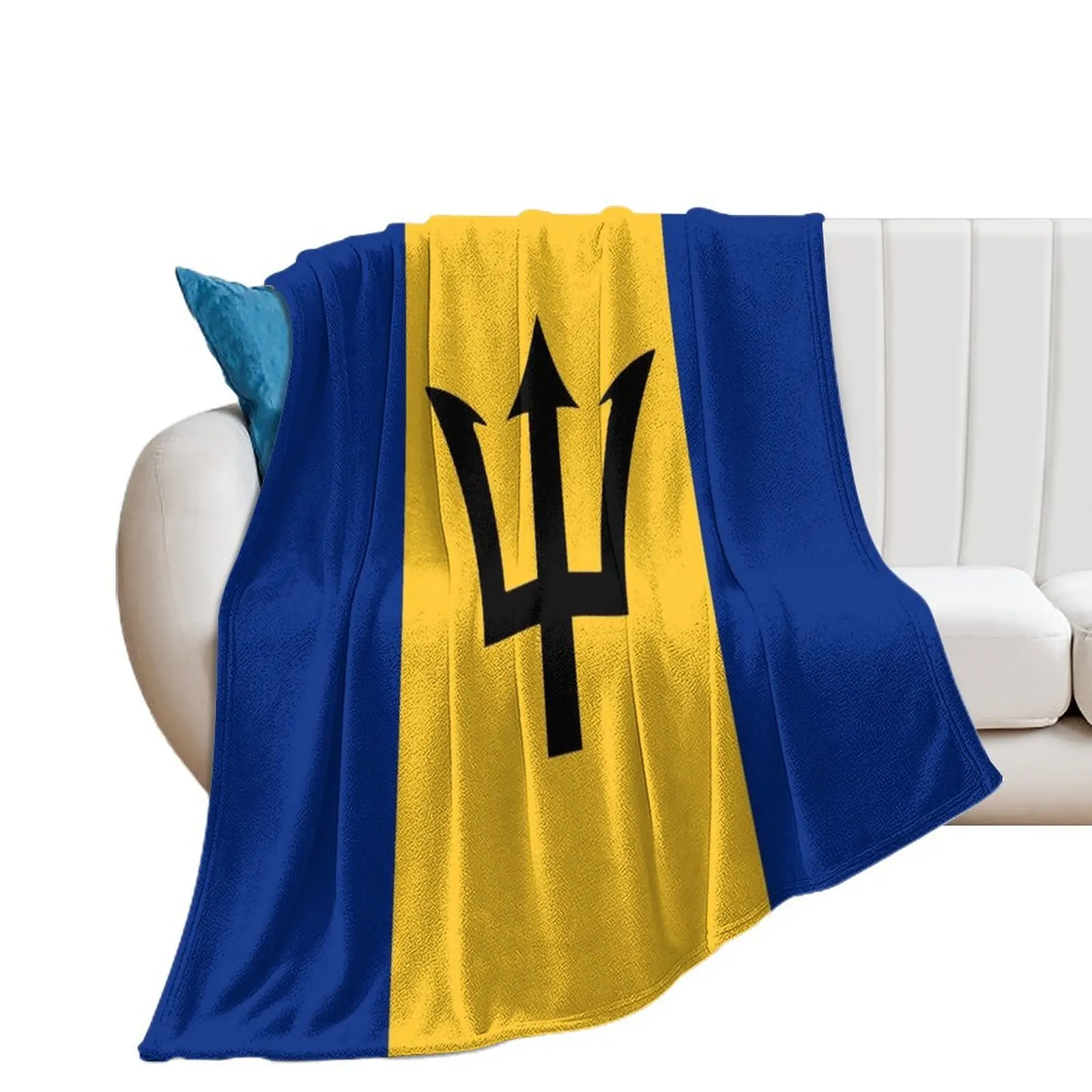 Flag of Barbados Throw Blanket for sofa Large Blankets