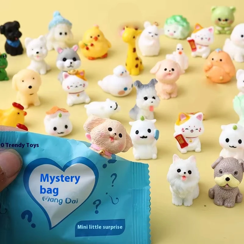 5/10/50/100 قطعة الراتنج الحيوان صندوق أعمى صغير المنزل سطح المكتب ملحق نموذج الإبداعية حديقة ليلة ضوء عرض منصة تمثال هدية #3