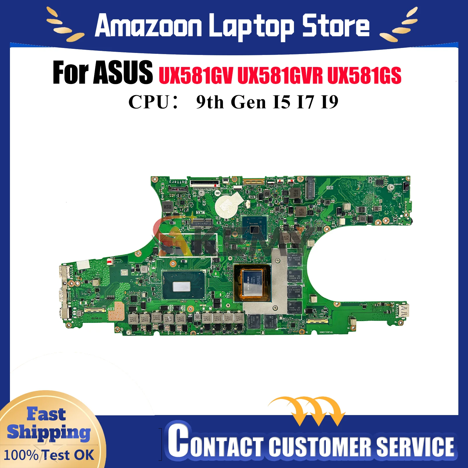 

UX581GV Материнская плата для ноутбука ASUS ZenBook UX581GV VM581L UX581GVR UM581L UX581 UX581GS Материнская плата для ноутбука с процессором I5 I7 I9