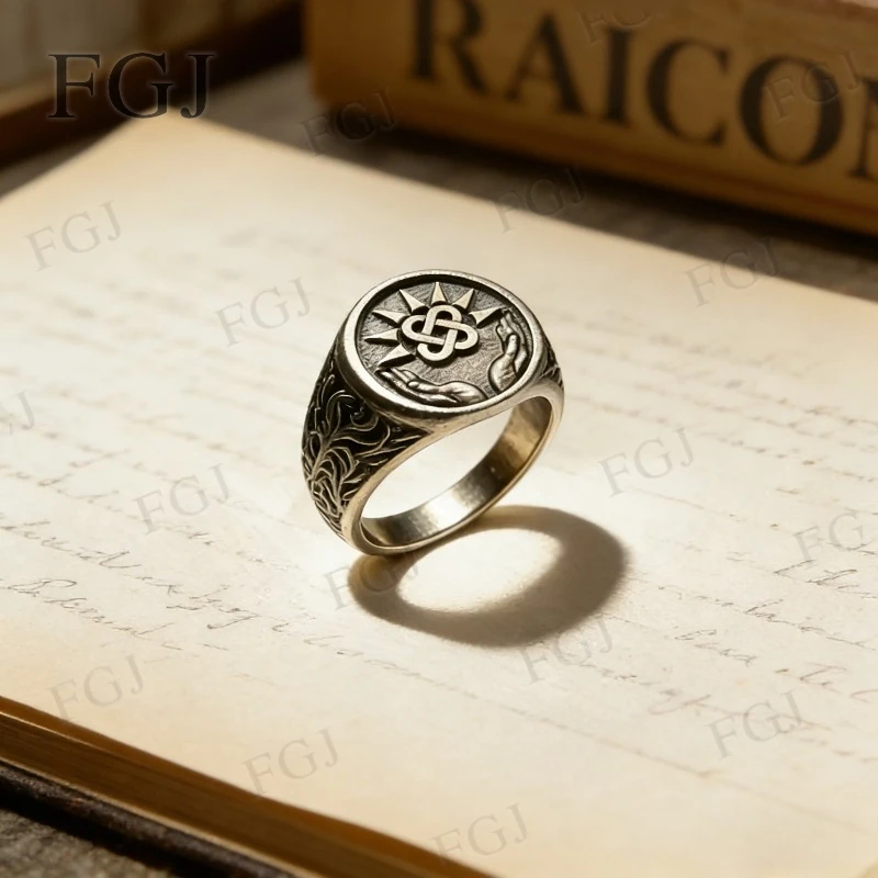 Vintage 925 Sterling Silver Retro Ring Classic Antique Top Jewelry Gifts For Wedding Birthday Christmas Party Outfit Wear Charms