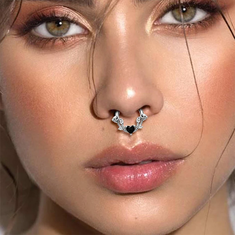 316L Stainless Steel CZ Segmented Hinged Nose Rings Septum Daith Helix Cartilage Ear Piercing Jewelry