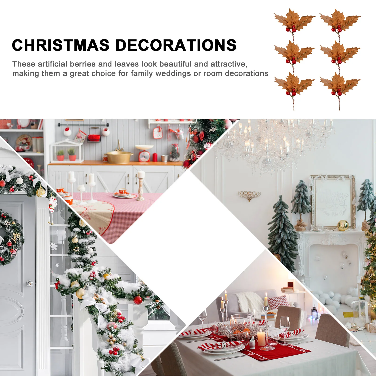 

Simulated Green Leaves and Red Fruit Fake Plant Artificial Leaf Ornaments Showcase Decoration