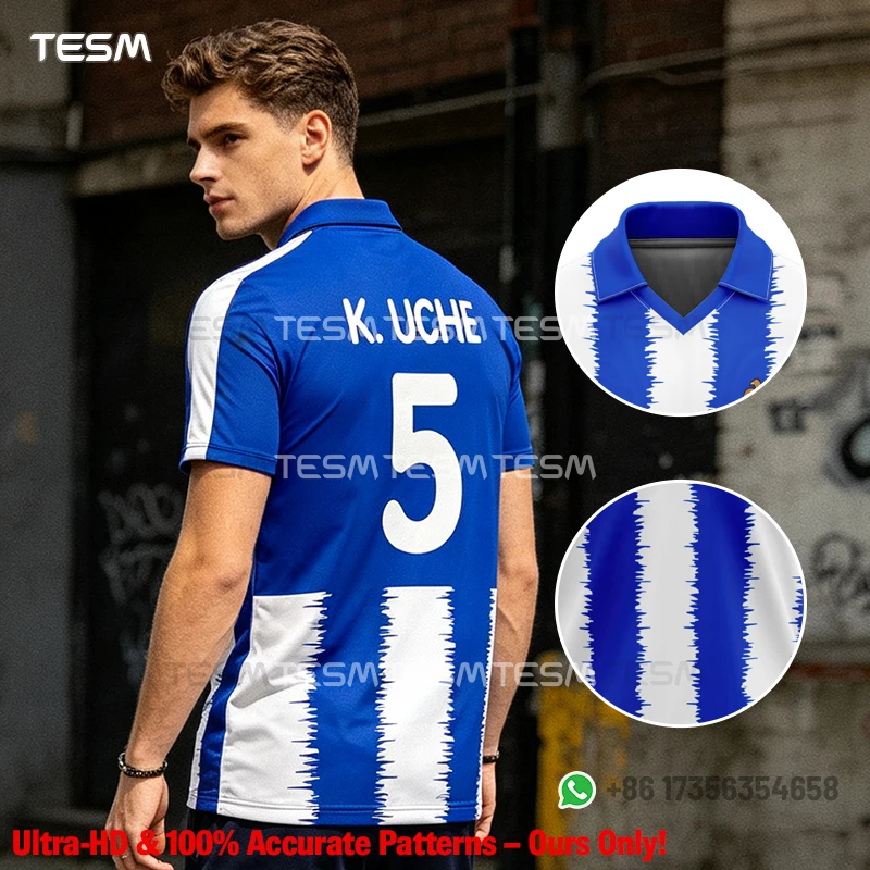 TESM Men Sports Polo Shirt La Jungla Atlantis Team Uniform Breathable Soccer Jersey Short Sleeve Football Training