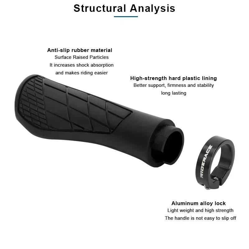 

Bicycle Grips Soft Rubber For MTB Mountain Bike Shockproof Anti-Slip Handlebar Cover Lock On Ergonomic Cycling Handle Parts