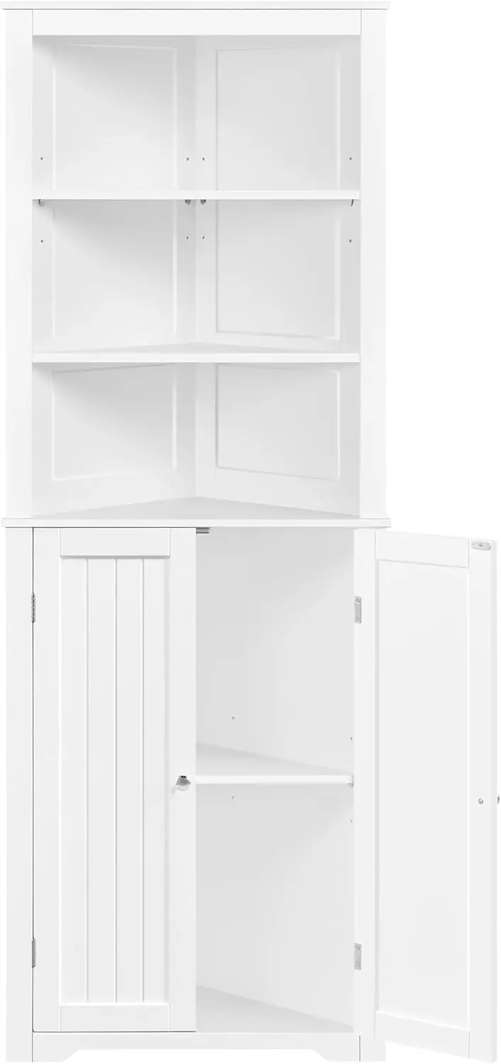 

Tall Corner Cabinet with Adjustable Shelves, Freestanding Cabinet with Double Doorsfor Bathroom Living Room, 64.5 in H Closet