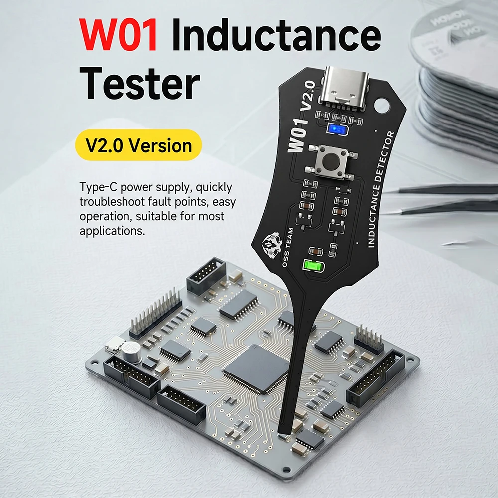 Testeur d'inductance W01, testeur de bobine de carte mère pour la détection de défauts et la réparation des composants de téléphones mobiles