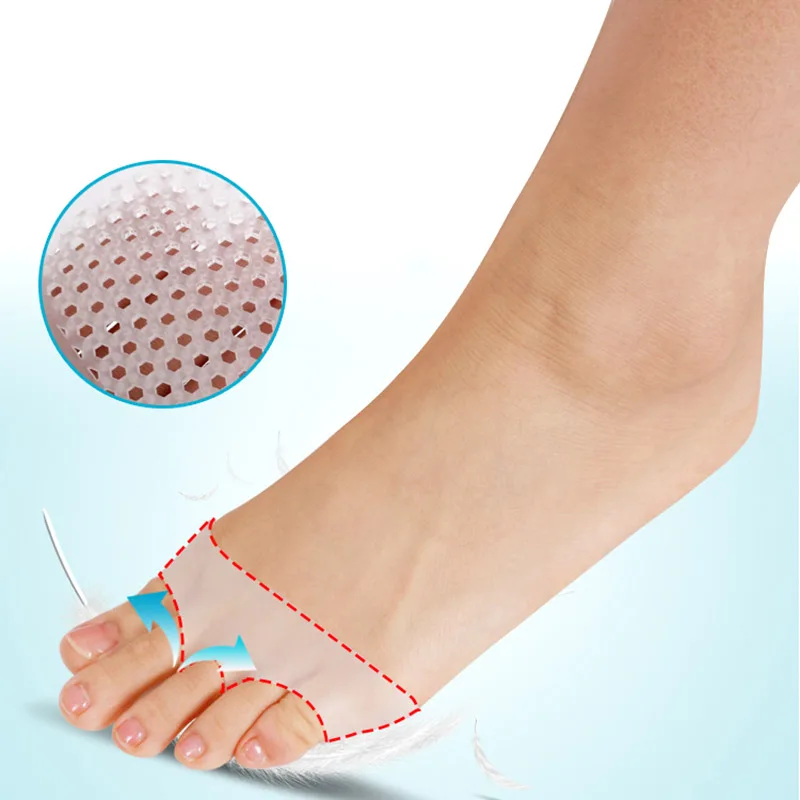 1 Pair Toe Pads Soft Silicone Gel Shock Anti Forefoot Pad Toe Separator Metatarsal Correction Foot Care Shoes Cushion