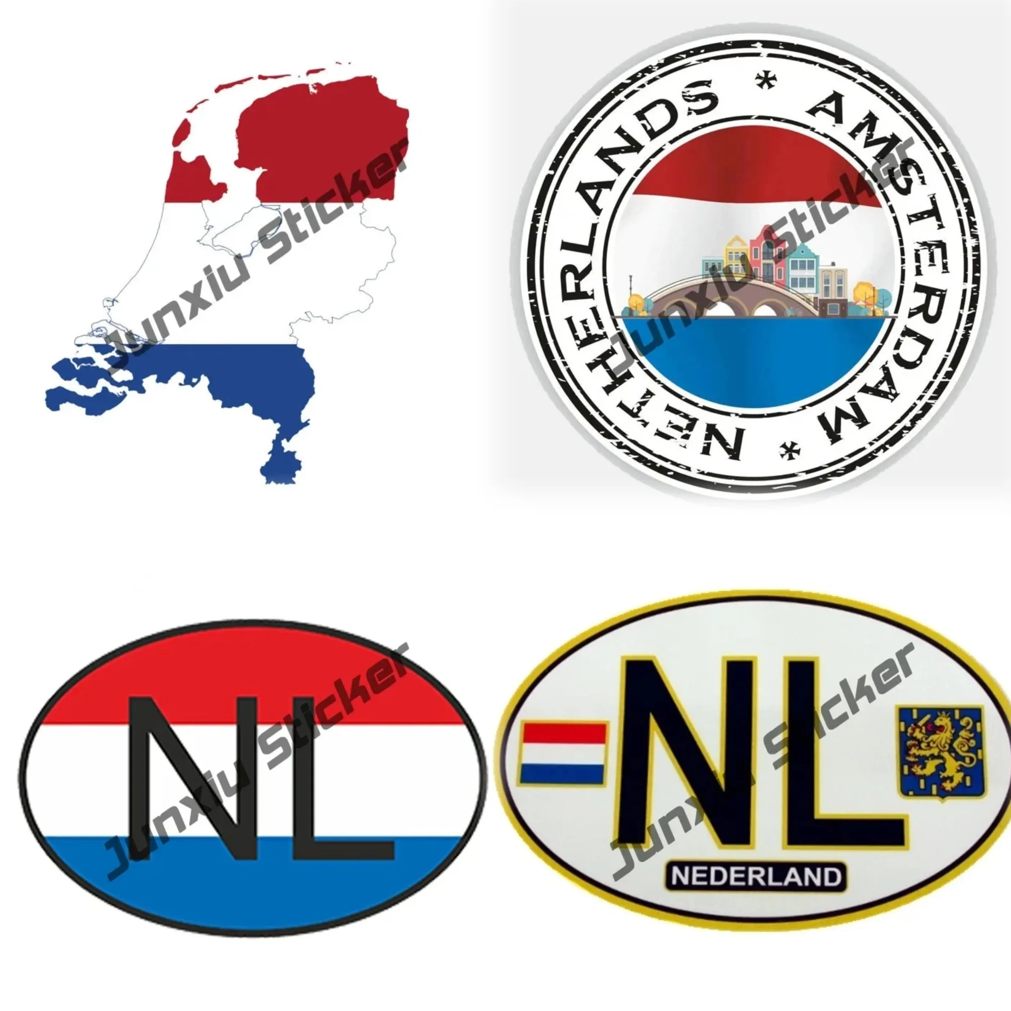 

Dutch Netherlands Flag NL EU Sticker Car Decal for Window Bumper Laptop Waterproof Scratch Resistant Vintage Emblem Accessories
