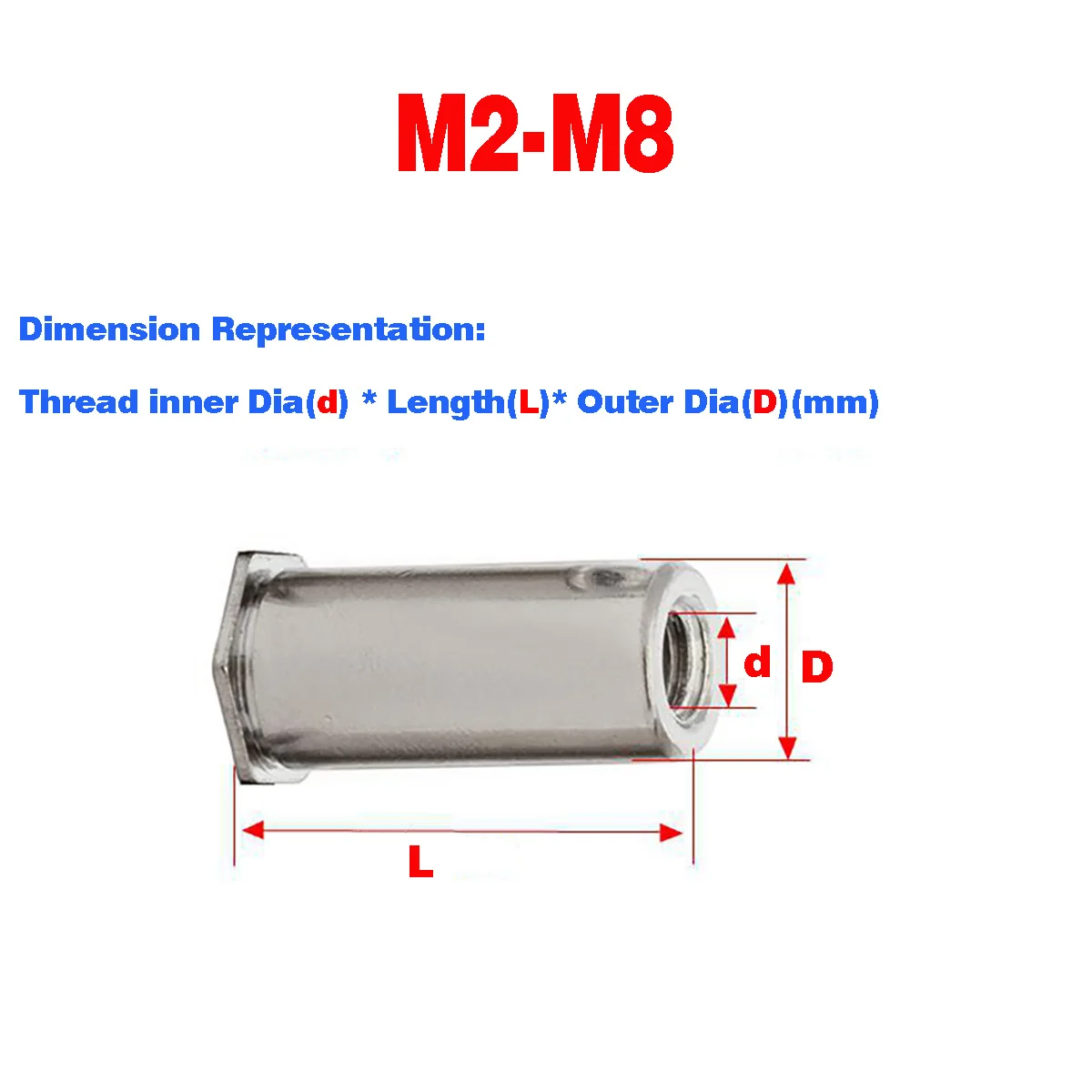 

304 Stainless Steel Blind Hole Rivet / Pressure Plate Stud M2M3M4M5M6M8