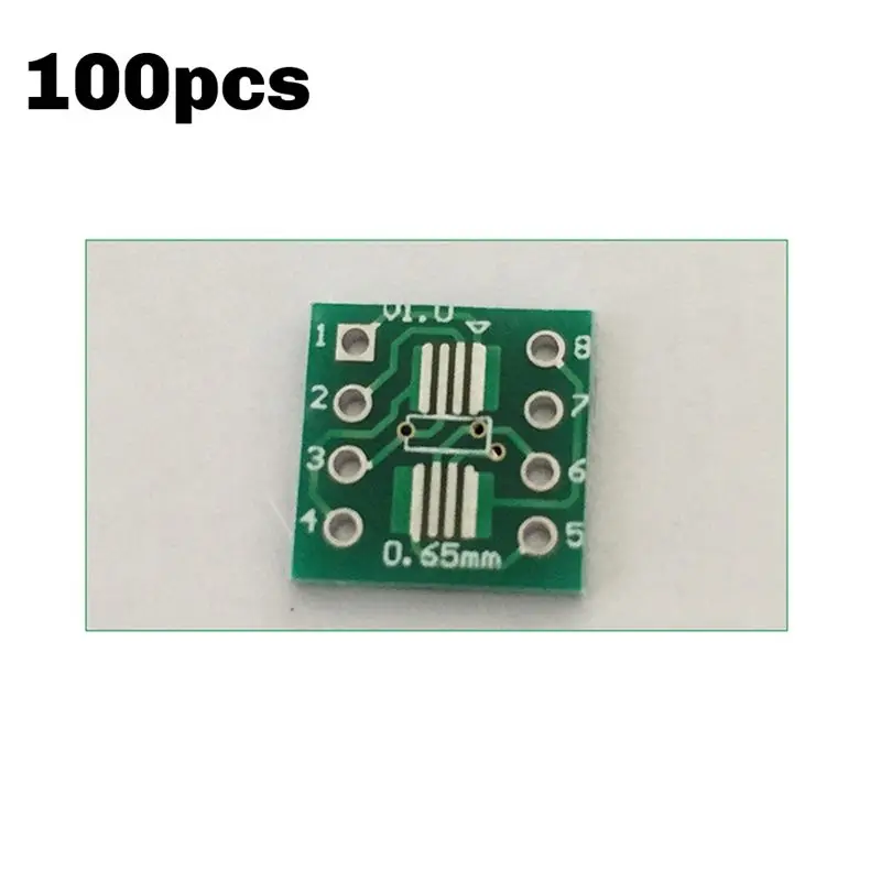 AC57-100PCS SOP8 To DIP8 IC Adapter Converter Kit, SMD To DIP Socket Board, 0.65Mm 1.27Mm Pitch, Compatible With TSSOP8/SSOP8