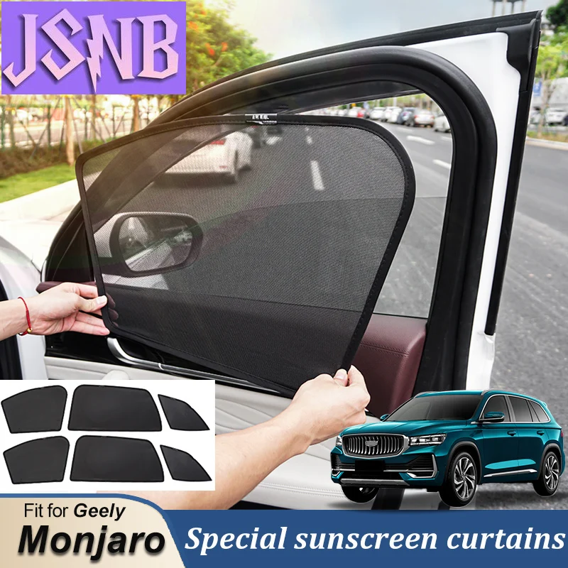 New LINNUNU For Geely Monjaro KX11 Car Sunshade Shield Magnetic Rear Side Window Visor Front Windshield Curtain Manjaro Accessor